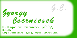 gyorgy csernicsek business card